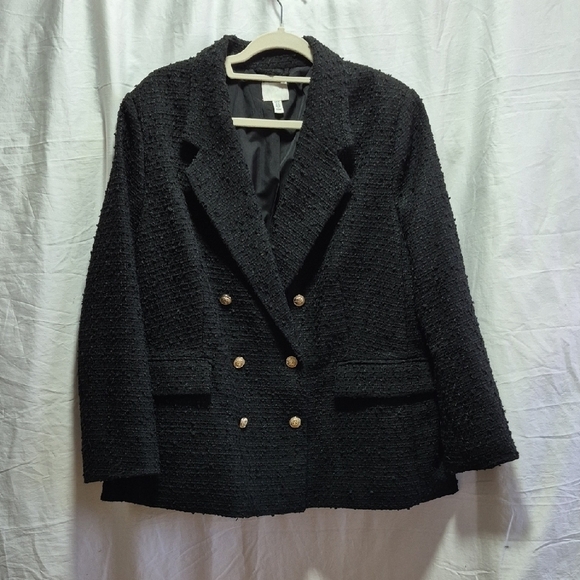 H&M Double-breasted Bouclé Jacket - Picture 4 of 12